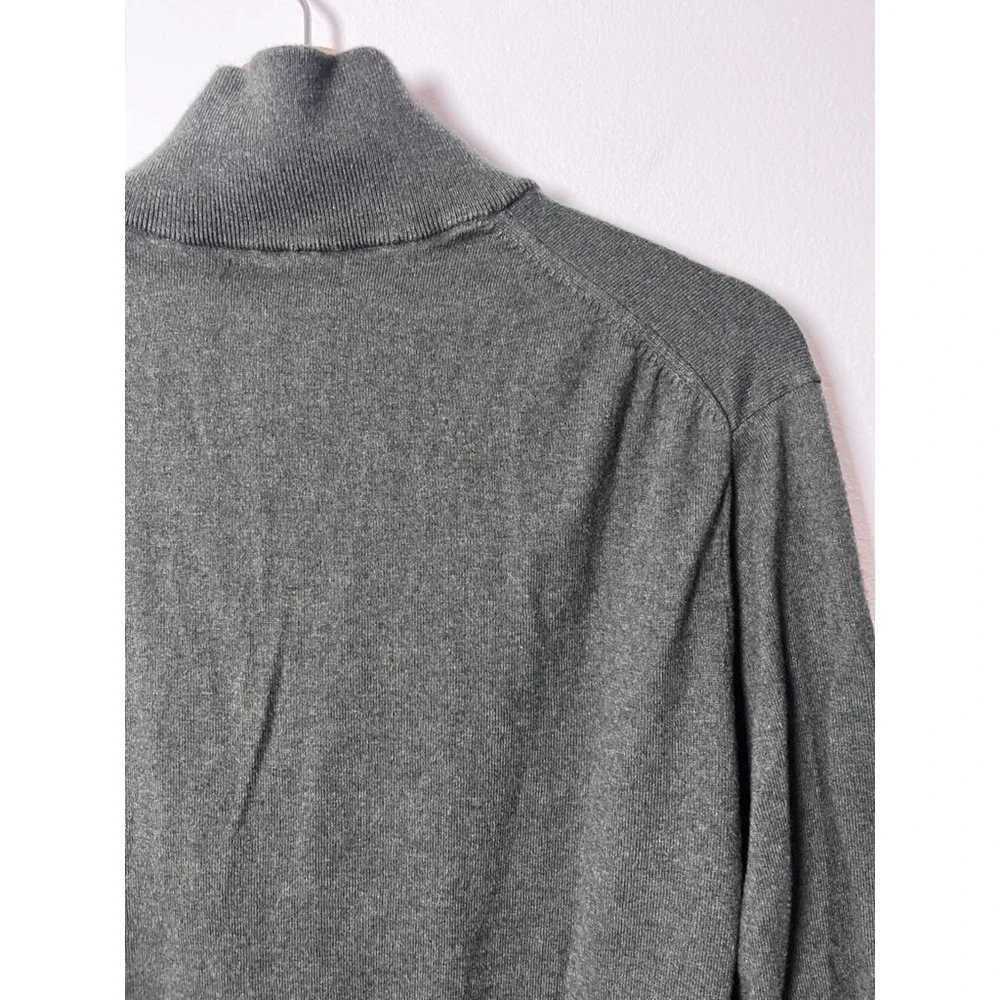 Banana Republic Men's 1/4 Zip Sweater Cotton Cashmere in Green size large